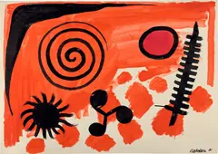 Alexander Calder, Flyball Governor, 1961, gouache and ink on paper