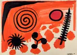 Alexander Calder, Flyball Governor, 1961, gouache and ink on paper