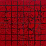 Ed Moses, Red Square, 2011, acrylic and glue on canvas
