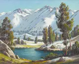 Sierra Forms by Paul Grimm, 1947, oil on canvas, sold Apr 2021