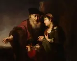 The expulsion of Hagar and Ishmael by Rembrandt Harmensz van Rijn, oil on canvas, sold Feb 2020