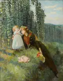 Charles Russell, In St. Stephen's Green, Dublin, oil on canvas