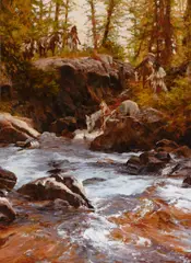 Howard Terpning, Crows in Yellowstone, 1990, oil on canvas