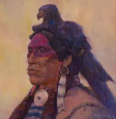 Apsaroke by Kenneth Riley, acrylic on Masonite, offered Nov 2019