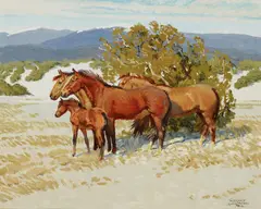 Tesuque Winds by Robert Lougheed, 1971, oil on Masonite, sold Nov 2019
