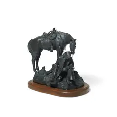 Joe Neil Beeler, Thanks for the Rain, bronze with a black-brown patina