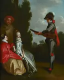 Christian Wilhelm Ernst Dietrich, The galant musician, oil on panel