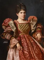 Anton Nowak, A portrait of an Austrian lady in court dress, oil on canvas