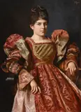 Anton Nowak, A portrait of an Austrian lady in court dress, oil on canvas