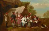 Alexandre Adolphe Martin Delestre, Les joies du campement, oil on canvas