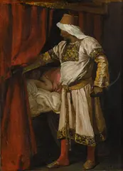 A Moorish guard by Jean-Paul Laurens, oil on canvas, sold Nov 2019