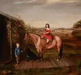 American School, Their first horse, oil on canvas