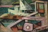 Erle Loran, Noyo beach, watercolor on paper