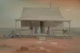 Carl J. Smith, At work on the farm, oil on board