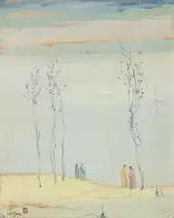 Leon Dabo, Printemps; Plage Normande (two), both monogrammed