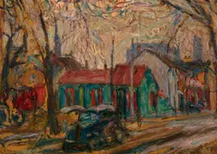 Abraham A. Manievich, A quiet street, oil on board