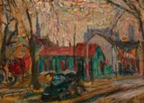 Abraham A. Manievich, A quiet street, oil on board
