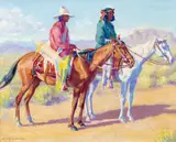 Henry Balink, Apaches on Horseback, oil on canvas