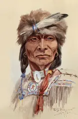 Edgar S. Paxson, Cree from the North, 1913, watercolor on paper