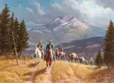 Montana Pack Train by Olaf Wieghorst, 1964, oil on canvas, sold Feb 2019