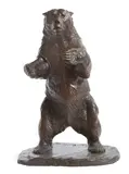Eli Harvey, Study for 'Bruno' the Brown University Bear (Standing Bear), 1922, bronze with dark brown patina