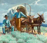 Ernest Martin Hennings, The Taos Twins, circa 1923, oil on canvas