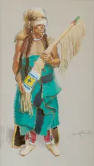 Ned Jacob, Blue Painted Face, 1980, gouache, watercolor and pencil on paper