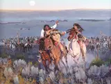 Gary Carter, Battle of Adobe Walls 1874 (Isa-Tai Bad Medicine), 1986, oil on panel