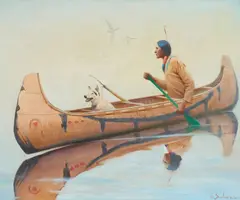 Gerard Curtis Delano, Menominee Hunter, oil on canvas