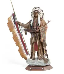 Don Baker, Southern Cheyenne Chief, 1987, bronze with polychrome patina