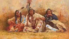 Howard Terpning, Blackfeet Spectators, 1984, oil on canvas