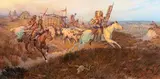 Joe Neil Beeler, Saluting the Comanchero Trade, oil on canvas