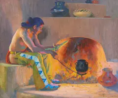The Ear of Corn by Eanger Irving Couse, 1919, oil on canvas, sold Feb 2019