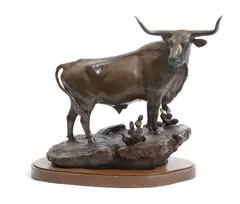 A Breed Apart by Gerald Harvey, 1981, bronze with dark brown patina, sold Feb 2019