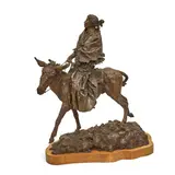 Daro Flood, Trail to Pinon, 1982, bronze with dark brown patina