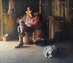 Gordon Snidow, That's My Cowdog, Joe Heeler, 1984, gouache on paper