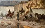 Returning Scout by Kenneth Riley, 1979, oil on canvas, sold Feb 2019