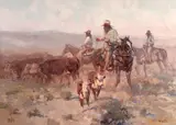 James Elwood Reynolds, Fightin' the Dust, oil on canvas