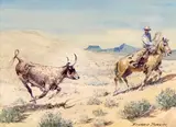 Edward Borein, California Vaquero, watercolor on paper