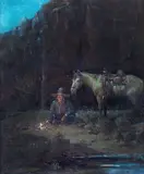 The Navajo by Olaf Wieghorst, oil on canvas, sold Feb 2019