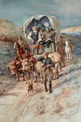 Edgar S. Paxson, Pioneers, 1904, watercolor and pencil on paper