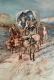 Edgar S. Paxson, Pioneers, 1904, watercolor and pencil on paper