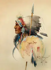 Edgar S. Paxson, Arapahoe, 1909, watercolor and pencil on paper
