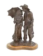 Gerald Harvey, Courtin' Days, 1980, bronze with dark brown patina