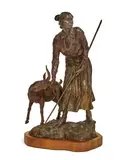 Daro Flood, Turning the Flock, 1981, bronze with greenish brown patina