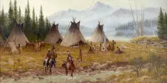 John Walter Scott, Indian Encampment, 1980, oil on canvas