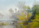 Hermann Herzog, Everglade Landscape, oil on canvas
