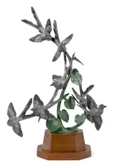 Gerald Balciar, Redbud Ramble, 2007, bronze with polychrome patina