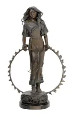 Tracy Beeler, Buffalo Calf Pipe, 1993, bronze with polychrome patina
