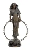 Tracy Beeler, Buffalo Calf Pipe, 1993, bronze with polychrome patina